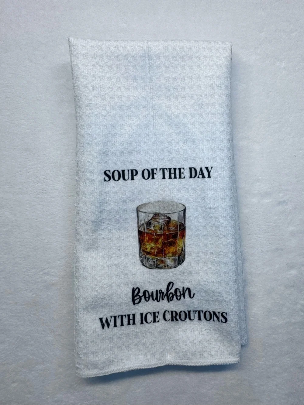 Bourbon 'Soup of the Day' White Kitchen Tea Towel